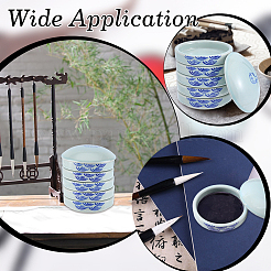 Fish Pattern Ceramic Watercolor Palette with Lid&nbsp;AJEW-WH0817-036