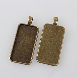 Vintage Tibetan Style Alloy Large Pendant Cabochon Settings&nbsp;TIBEP-M018-87AB-NF