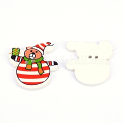 2-Hole Printed Wooden Buttons&nbsp;WOOD-WH0104-02