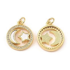 Brass Cubic Zirconia with Shell Pendants&nbsp;KK-K342-16G