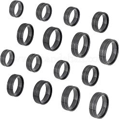 16Pcs 8 Size 316 Stainless Steel Grooved Finger Ring for Men Women&nbsp;RJEW-DC0001-09B