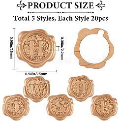100Pcs 5 Styles Alphabet Adhesive Wax Seal Stickers&nbsp;DIY-CP0010-18
