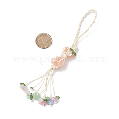 Nuggets Natural Gemstone Net Pouch Pendant Decorations&nbsp;HJEW-JM04260-03