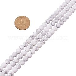 Frosted Natural Howlite Bead Strands&nbsp;G-PH0028-8mm-01