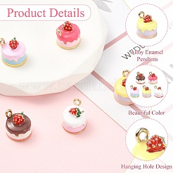 5Pcs 5 Colors Alloy Enamel Pendants&nbsp;ENAM-CJ0007-63