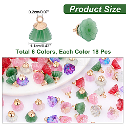 108Pcs 6 Styles Imitation Jade & Transparent Spray Painted Glass Charms&nbsp;GLAA-CA0001-39