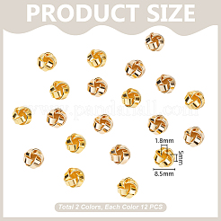 24Pcs 2 Colors Knot Shape Brass Beads&nbsp;KK-GA0002-40