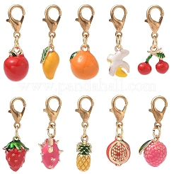 Brass Enamel Pendant Decorations&nbsp;HJEW-YW00573-01