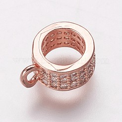 Brass Cubic Zirconia Tube Bails&nbsp;KK-P134-63RG