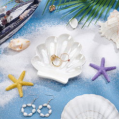 Shell Shape Ceramics Jewelry Plate&nbsp;AJEW-WH0606-41A