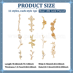 11Pcs 11 Styles Brass Connector Charms&nbsp;KK-ME0001-77