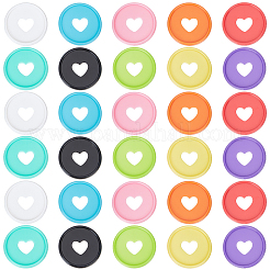 60Pcs 10 Colors Plastic Loose Leaf Ring Round Binder Discs&nbsp;FIND-GF0009-71