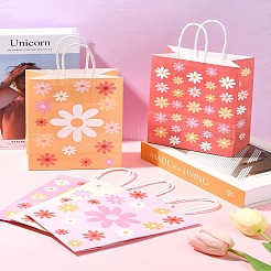 12Pcs 5 Colors Rectangle with Sunflower Pattern Paper Gift Bags&nbsp;CARB-FS0001-06