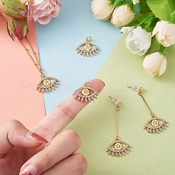 Rack Plating Brass Micro Pave Clear Cubic Zirconia Pendants&nbsp;ZIRC-SZ0003-41