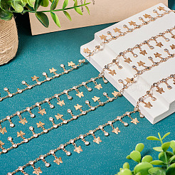Handmade Rhinestone Flat Round Link Chains&nbsp;CHC-TA0001-35