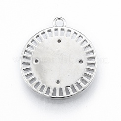 Brass Micro Pave Clear Cubic Zirconia Pendants&nbsp;KK-C006-10P