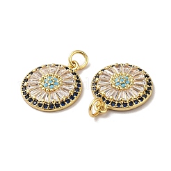 Rack Plating Brass Micro Pave Cubic Zirconia Pendants&nbsp;KK-F853-22G