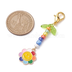 3Pcs Glass Seed Bead Pendant Decorations&nbsp;HJEW-MZ00052