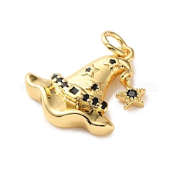 Brass Micro Pave Cubic Zirconia Pendants&nbsp;KK-I383-08G-01