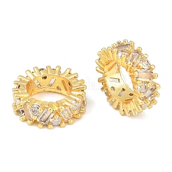 Brass Micro Pave Clear Cubic Zirconia European Beads&nbsp;KK-C142-03G