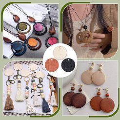 240Pcs 3 Colors Natural Poplar Wood Pendants&nbsp;WOOD-PH0003-69