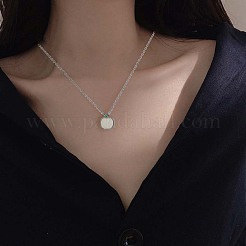 Anti-Tarnish Natural Hetian White Jade Apple Pendant Necklace&nbsp;JN1079A