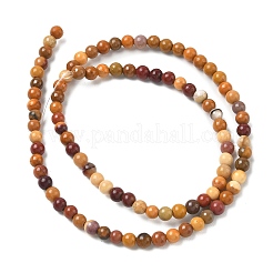 Round Natural Mookaite Gemstone Bead Strands&nbsp;G-J333-06-4mm