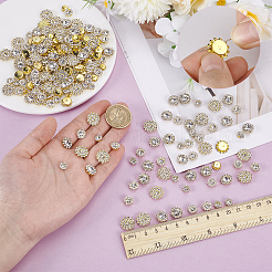 200PCS 4 Style Flower Alloy Glass Sew on Rhinestone&nbsp;FIND-FG0004-40G