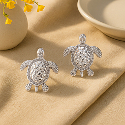 4Pairs 2 Colors Sea Turtle Alloy Stud Earrings for Women&nbsp;EJEW-HY0001-17