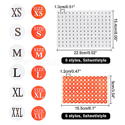 60 Sheets 12 Styles Clothing Size Round Sticker Labels&nbsp;DIY-CA0001-84