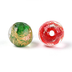 Handmade Gold & Silver Foil Glass Beads&nbsp;FOIL-N030-03A-01