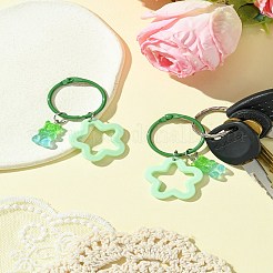 Bear & Star Resin & Acrylic Pendant Keychain&nbsp;HJEW-FZ00035
