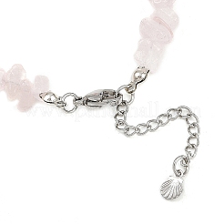 Dyed Synthetic Turquoise Starfish & Natural Rose Quartz Chip Beaded Anklets with 304 Stainless Steel End Chains&nbsp;AJEW-AN00733-01