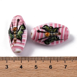 Oval Handmade Lampwork Beads &nbsp;LAMP-G137-D07