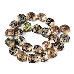 Handmade Gold Sand Lampwork Beads Strands&nbsp;LAMP-Q041-03