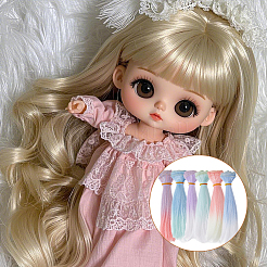 6Pcs 6 Colors High Temperature Fiber Doll Wig Hair&nbsp;AJEW-DC0002-09