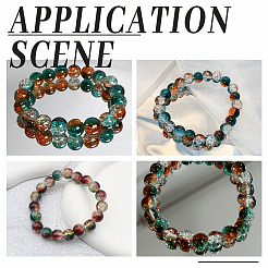 4Strands Crackle Glass Beads Strands&nbsp;CCG-PA0001-01B