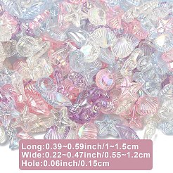 832Pcs 4 Colors Ocean Theme Transparent Acrylic Beads&nbsp;TACR-YW0003-39
