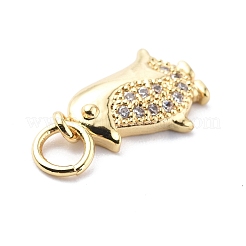 Brass Micro Pave Cubic Zirconia Charms&nbsp;ZIRC-F131-21G