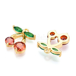 Brass Micro Pave Cubic Zirconia Charms&nbsp;KK-N254-220G