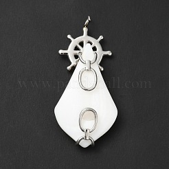 Natural White Shell Pendants&nbsp;SSHEL-G025-03P
