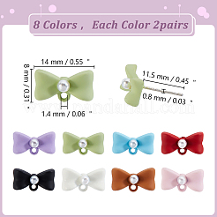 32Pcs 8 Styles Spray Paint Alloy Stud Earring Findings&nbsp;FIND-WR0013-01