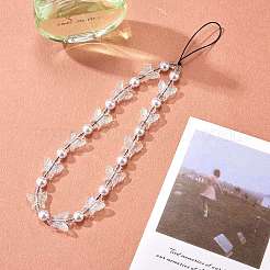 Acrylic Beaded Phone Lanyard&nbsp;HJEW-SW00017-04