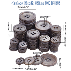 120Pcs 4 Style 4-Hole Natural Shell Buttons&nbsp;FIND-GA0003-28A