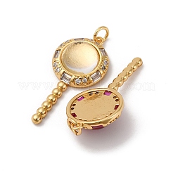 Brass Micro Pave Cubic Zirconia Pendants&nbsp;KK-U076-04G