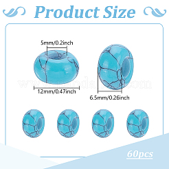 60Pcs Synthetic Turquoise Beads&nbsp;TURQ-PH0001-14B