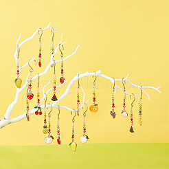Alloy Enamel Fruit Pendant Decorations&nbsp;HJEW-AB00279