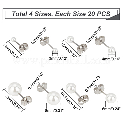 40 Pairs 4 Style Acrylic Imitation Pearl Ball Stud Earrings for Girl Women&nbsp;STAS-DC0004-38