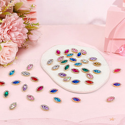 100Pcs 10 Colors Horse Eye Sew on Rhinestone&nbsp;DIY-MA0006-92