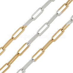 304 Stainless Steel Two Tone Paperclip Chains&nbsp;CHS-Z005-05GP